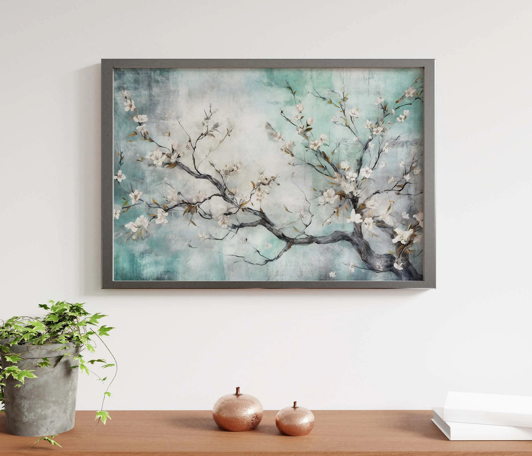 Whispering Cherry Blossom Digital Textured Painting