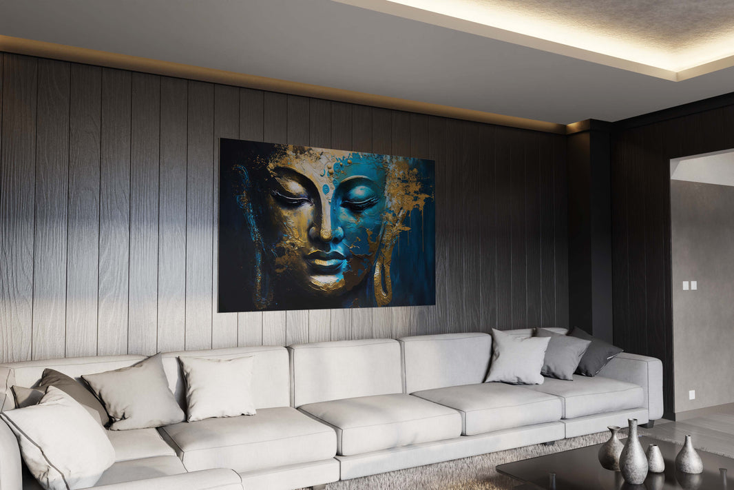 Blue Buddha Painting in Livingroom