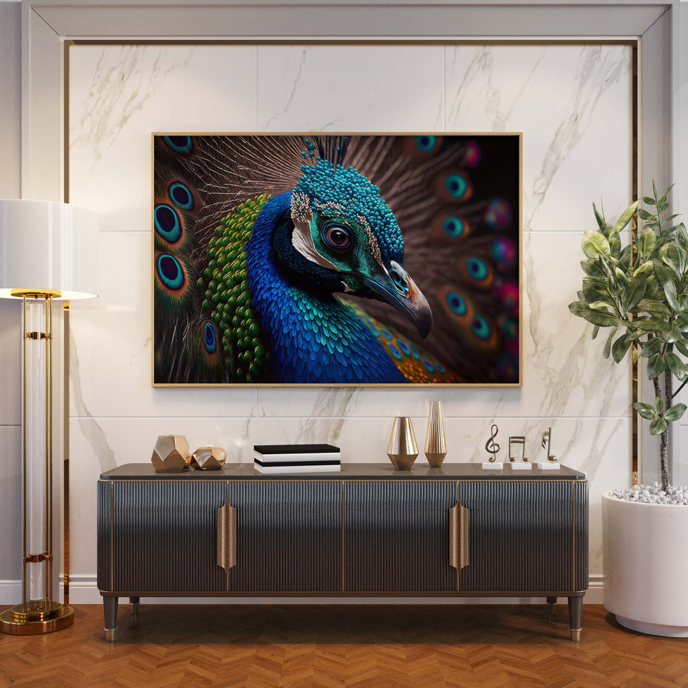 Luxoré Digital Art Featuring a Detailed Peacock Close-Up