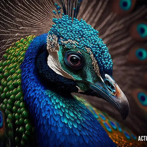 Luxoré Digital Art Featuring a Detailed Peacock Close-Up