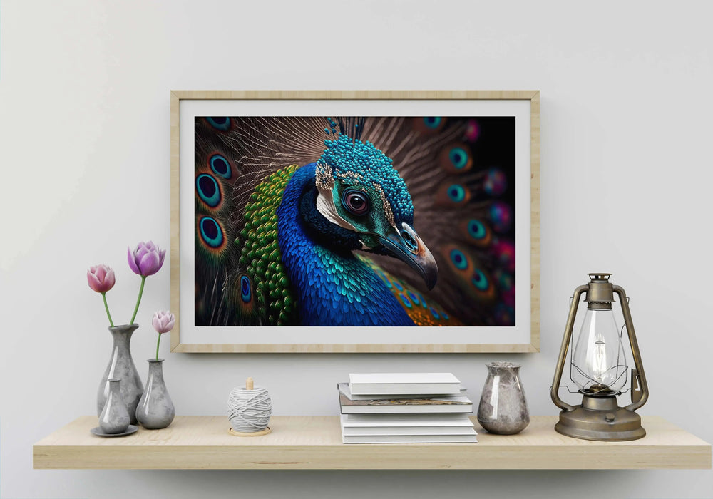 Luxoré Digital Art Featuring a Detailed Peacock Close-Up