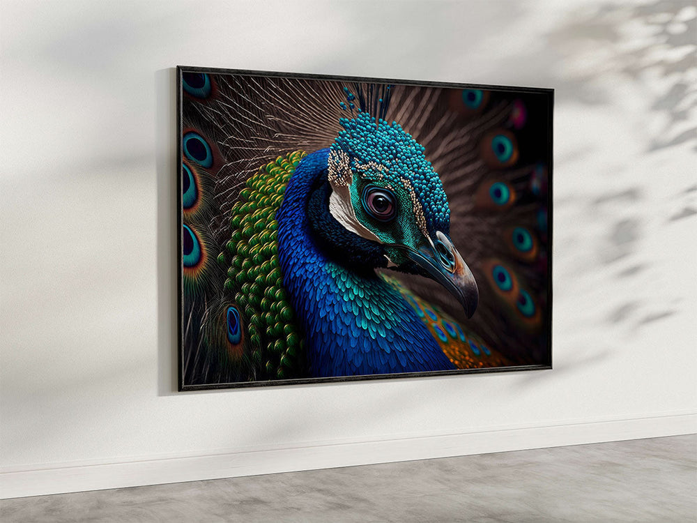 Luxoré Digital Art Featuring a Detailed Peacock Close-Up