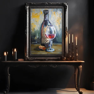 Luxoré Expressive Wine Scene with Impasto Still Life Digital Painting