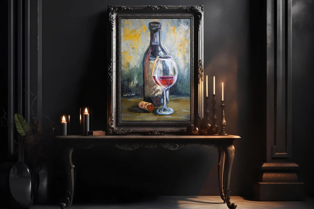 Luxoré Expressive Wine Scene with Impasto Still Life Digital Painting