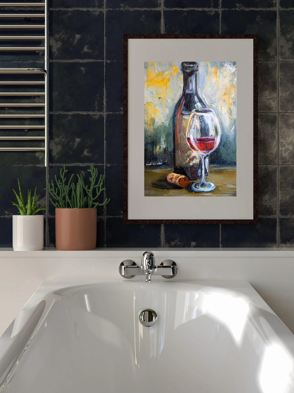 Luxoré Expressive Wine Scene with Impasto Still Life Digital Painting