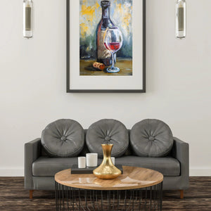 Luxoré Expressive Wine Scene with Impasto Still Life Digital Painting