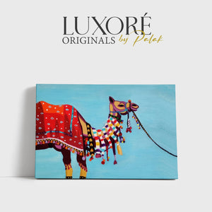 Luxoré Indian Menagerie Quartet of Decorated Handmade Animal Paintings