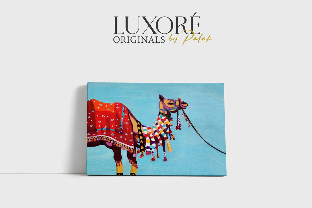 Luxoré Indian Menagerie Quartet of Decorated Handmade Animal Paintings