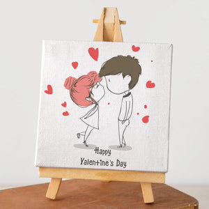 Luxoré Cute Couple Face Happy Valentine's Day Canvas Gift