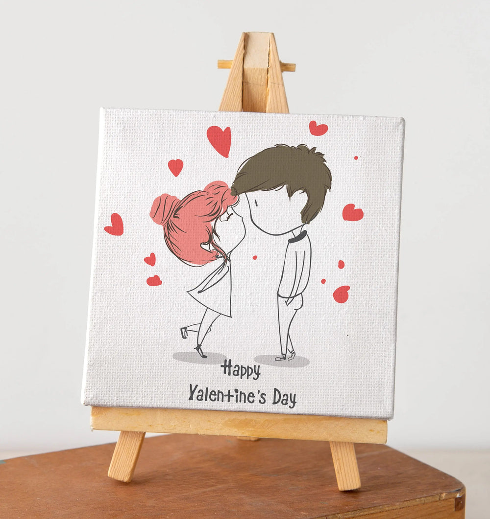 Luxoré Cute Couple Face Happy Valentine's Day Canvas Gift