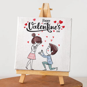 Luxoré Cute Boy Proposing on Valentine's Day Canvas Gift