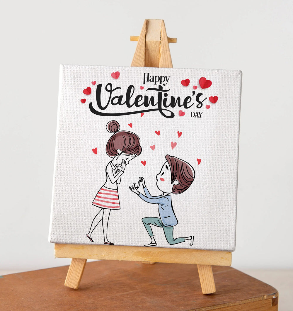 Luxoré Cute Boy Proposing on Valentine's Day Canvas Gift