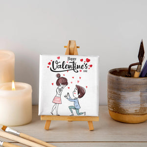 Luxoré Cute Boy Proposing on Valentine's Day Canvas Gift