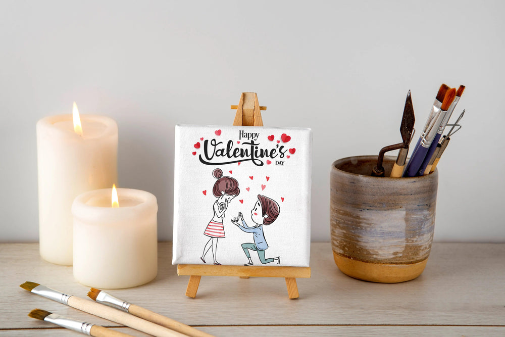 Luxoré Cute Boy Proposing on Valentine's Day Canvas Gift