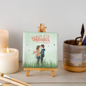 Luxoré Green Shade Couple Holding with Love Valentine Canvas Gift