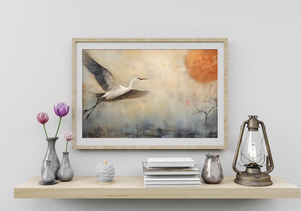 Luxoré Cranes in Morning Light Digital Artwork