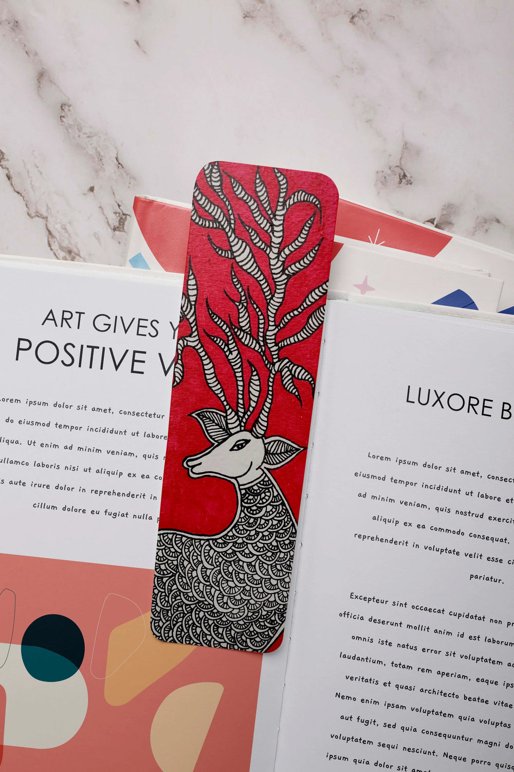 Luxoré Handcrafted Bright Color Warli Treasures Bookmarks Set of 3