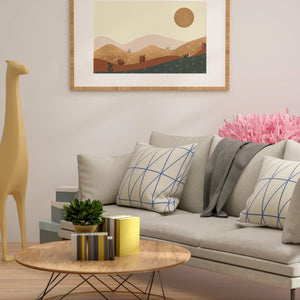 Sunrise Over Bohemian Peaks Landscape Painting near Sofa