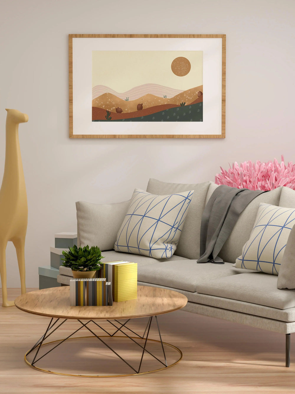 Sunrise Over Bohemian Peaks Landscape Painting near Sofa