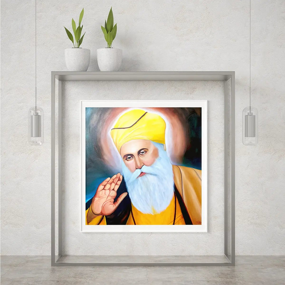 Luxoré Sikh Guru Gurunanak Ji Handmade Painting on Canvas