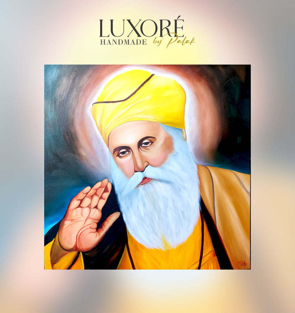 Luxoré Sikh Guru Gurunanak Ji Handmade Painting on Canvas