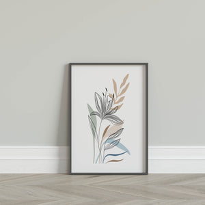 Elegant Pastel Line Art of Whispering Floral