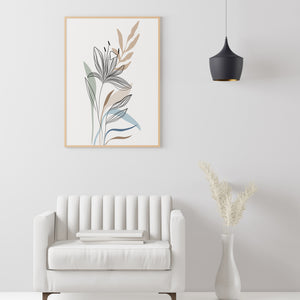 Elegant Pastel Line Art of Whispering Floral