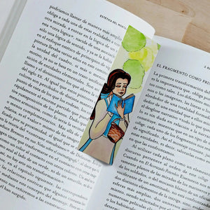 Luxoré Serene Girl Engaged in Mindfulness Graced by Handcrafted Bookmark