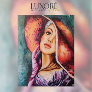 Luxoré Girl with Hat Handmade Oil Painting on Canvas