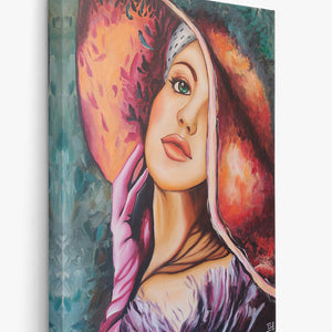 Luxoré Girl with Hat Handmade Oil Painting on Canvas