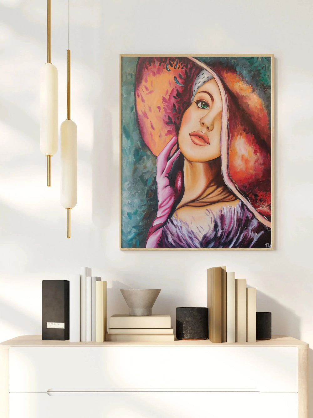 Luxoré Girl with Hat Handmade Oil Painting on Canvas