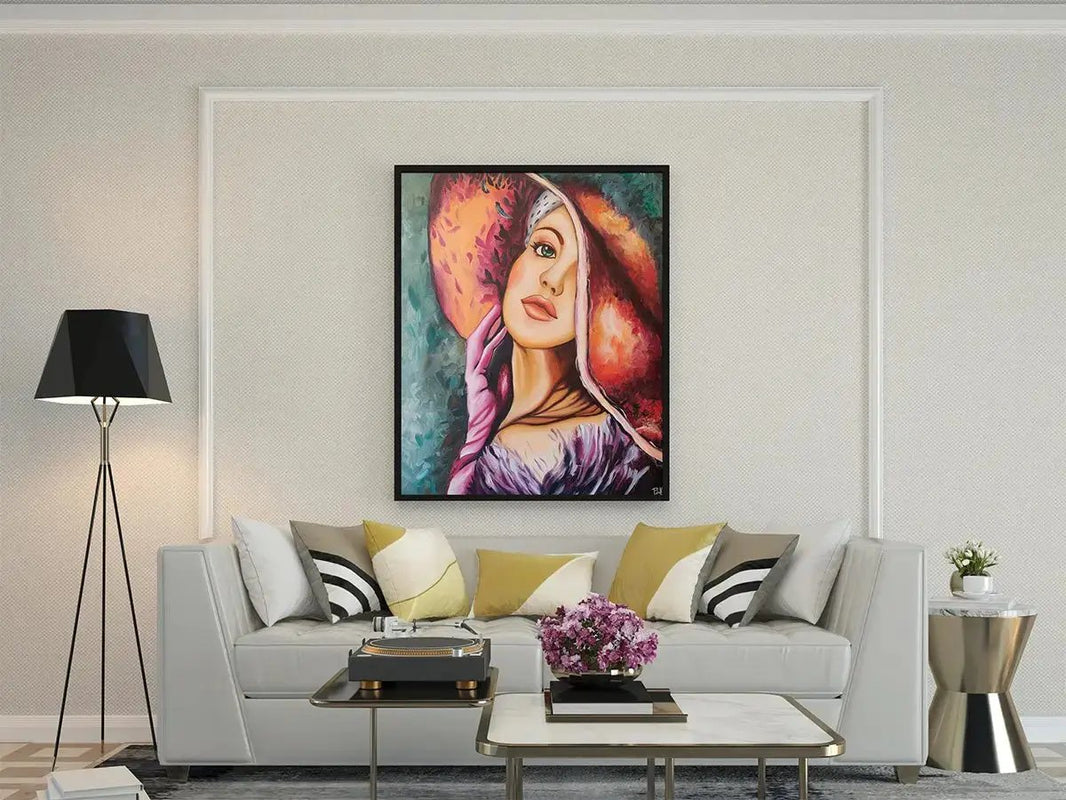 Luxoré Girl with Hat Handmade Oil Painting on Canvas