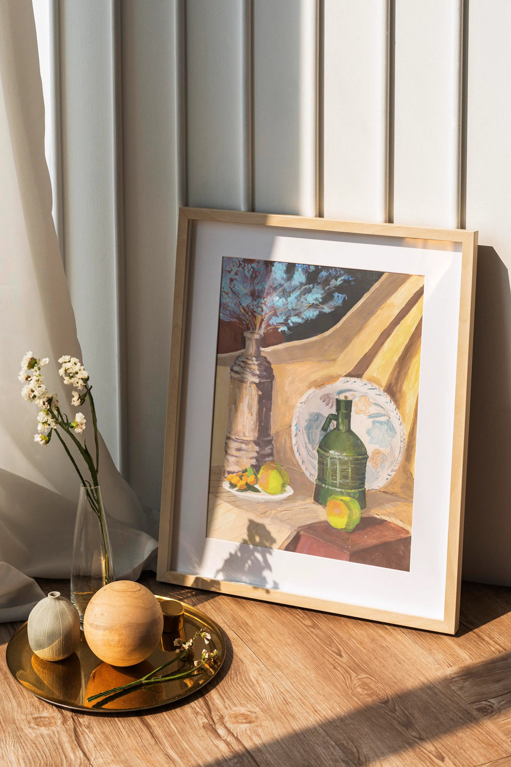 Luxoré Artistic Composition of Still Life with Fruits, and Bottles