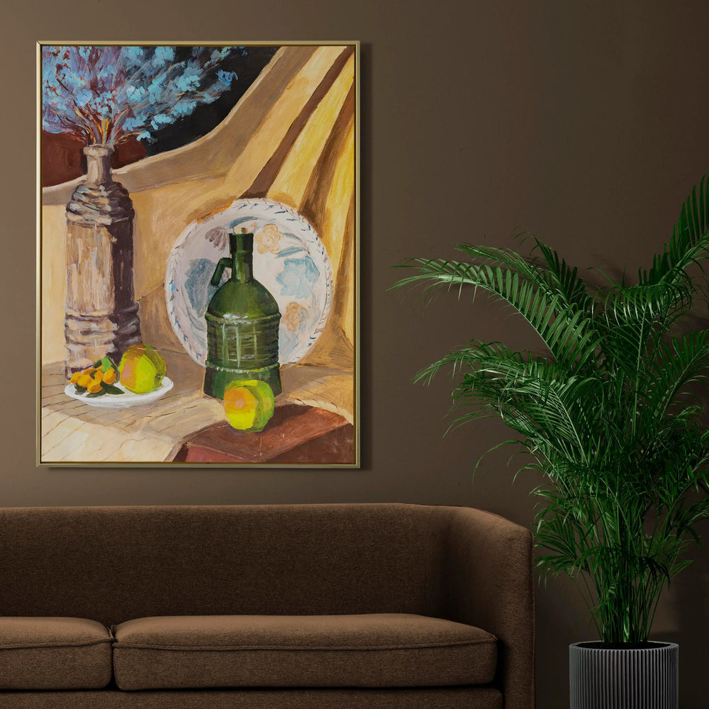 Luxoré Artistic Composition of Still Life with Fruits, and Bottles