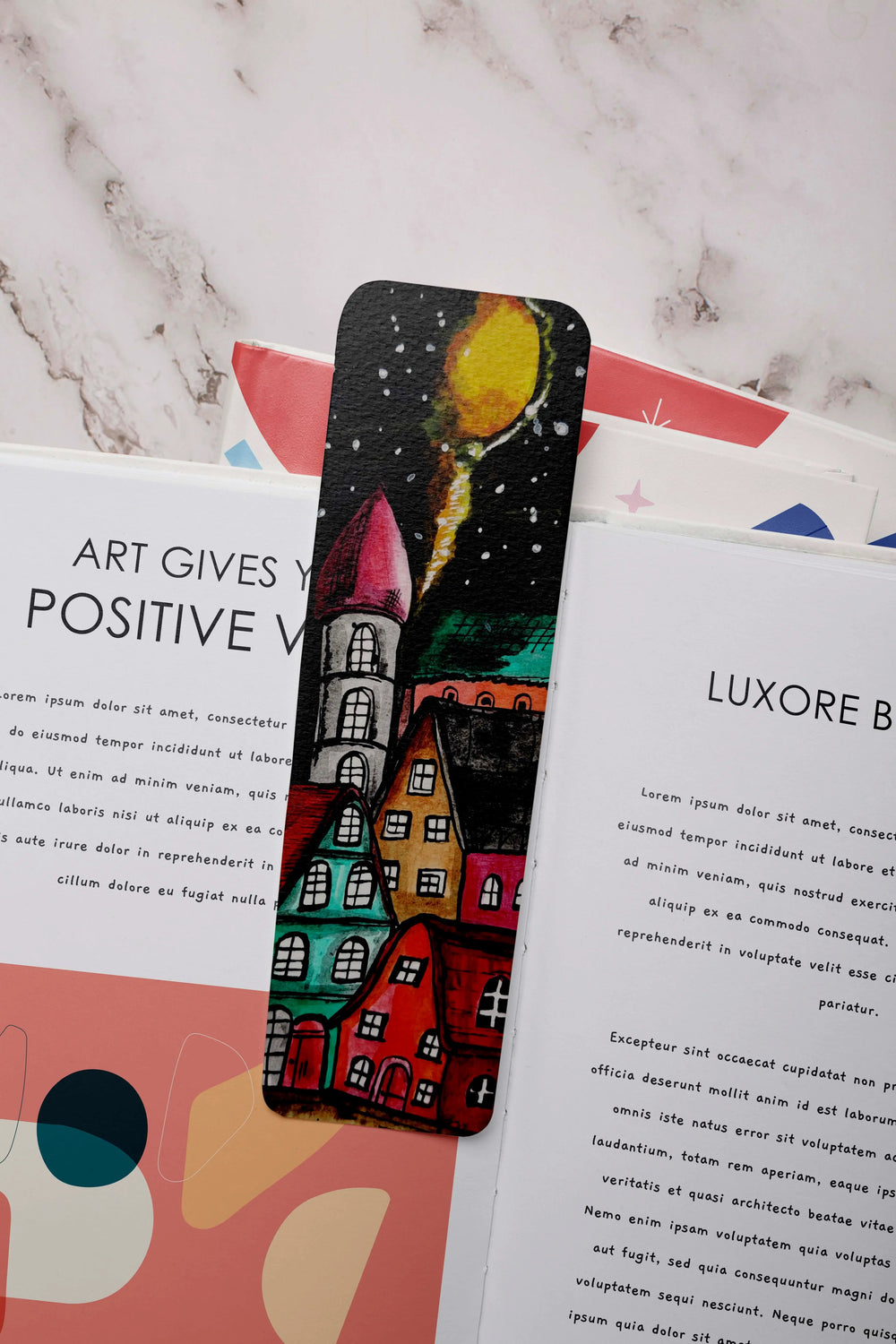 Luxoré Colorful Fantasy Enchanted Town Handmade Bookmarks Set of 3