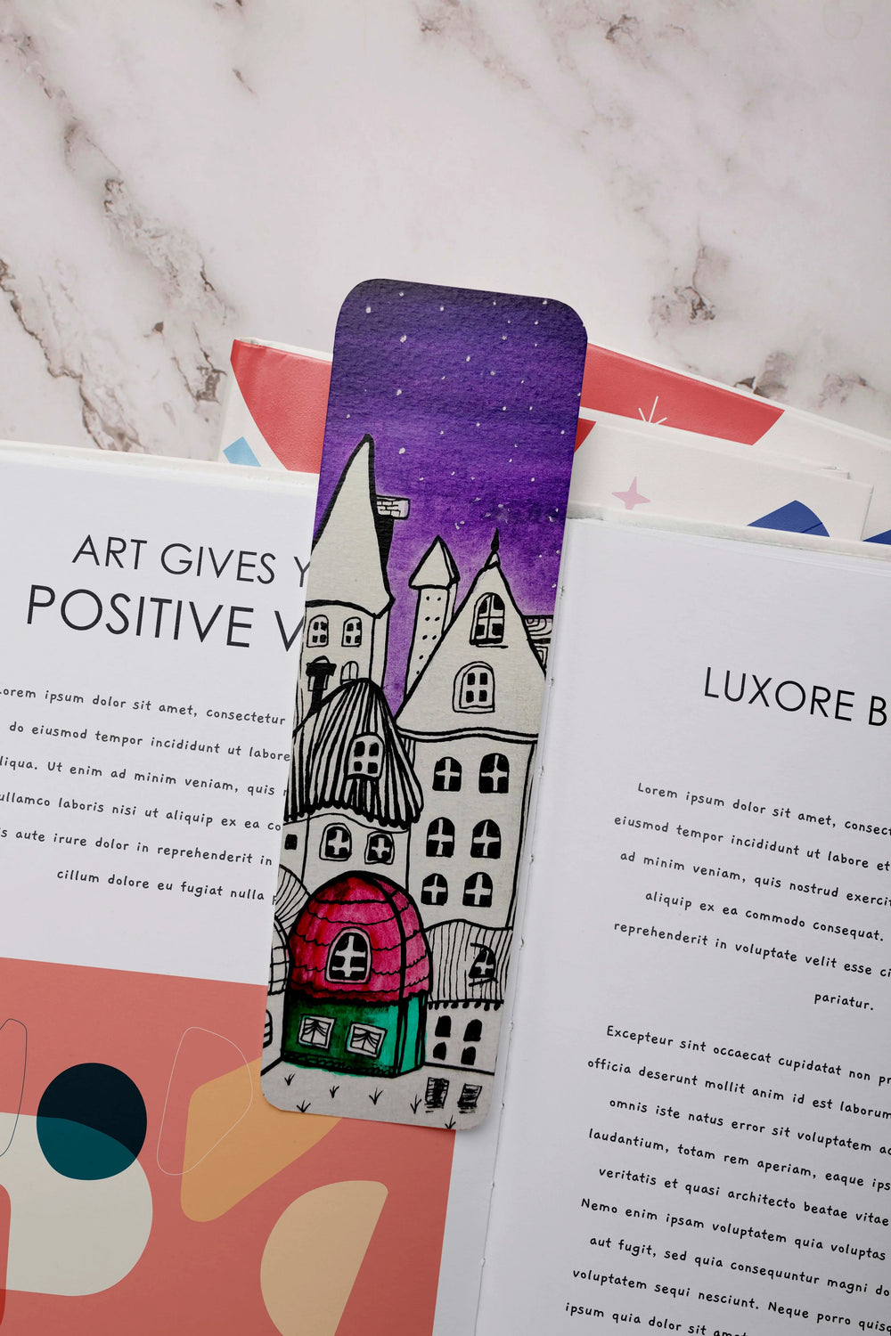 Luxoré Colorful Fantasy Enchanted Town Handmade Bookmarks Set of 3