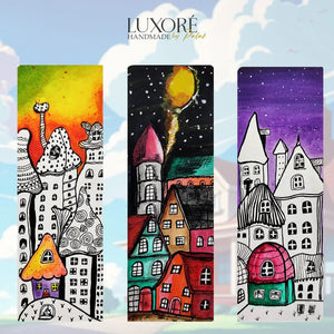 Luxoré Colorful Fantasy Enchanted Town Handmade Bookmarks Set of 3