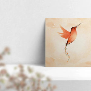 Luxoré Rufous Hummingbird with Beautiful Flower Digital Art