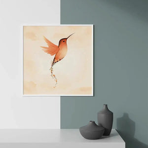 Luxoré Rufous Hummingbird with Beautiful Flower Digital Art