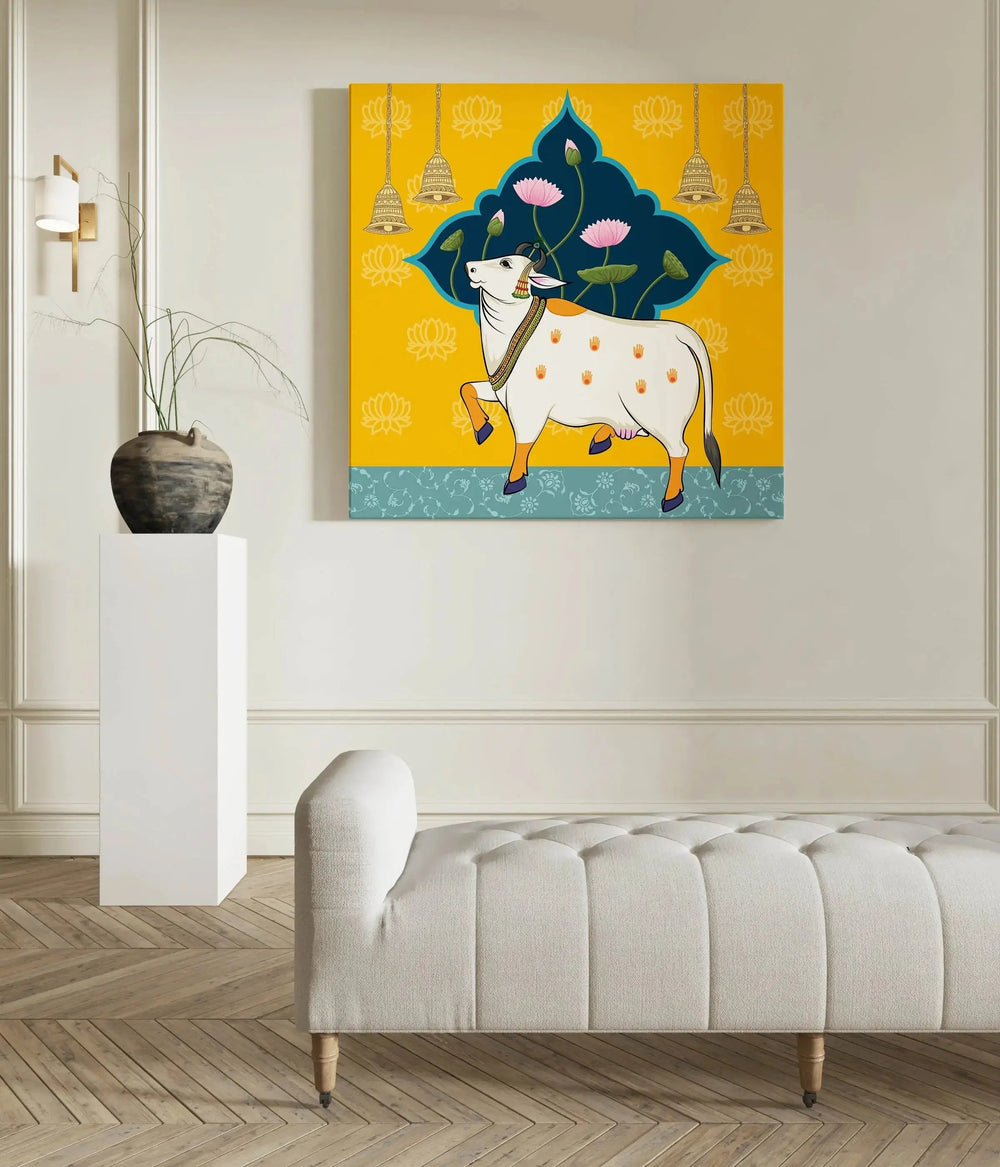 Luxoré Cow Themed Motif Indian Pichwai Art