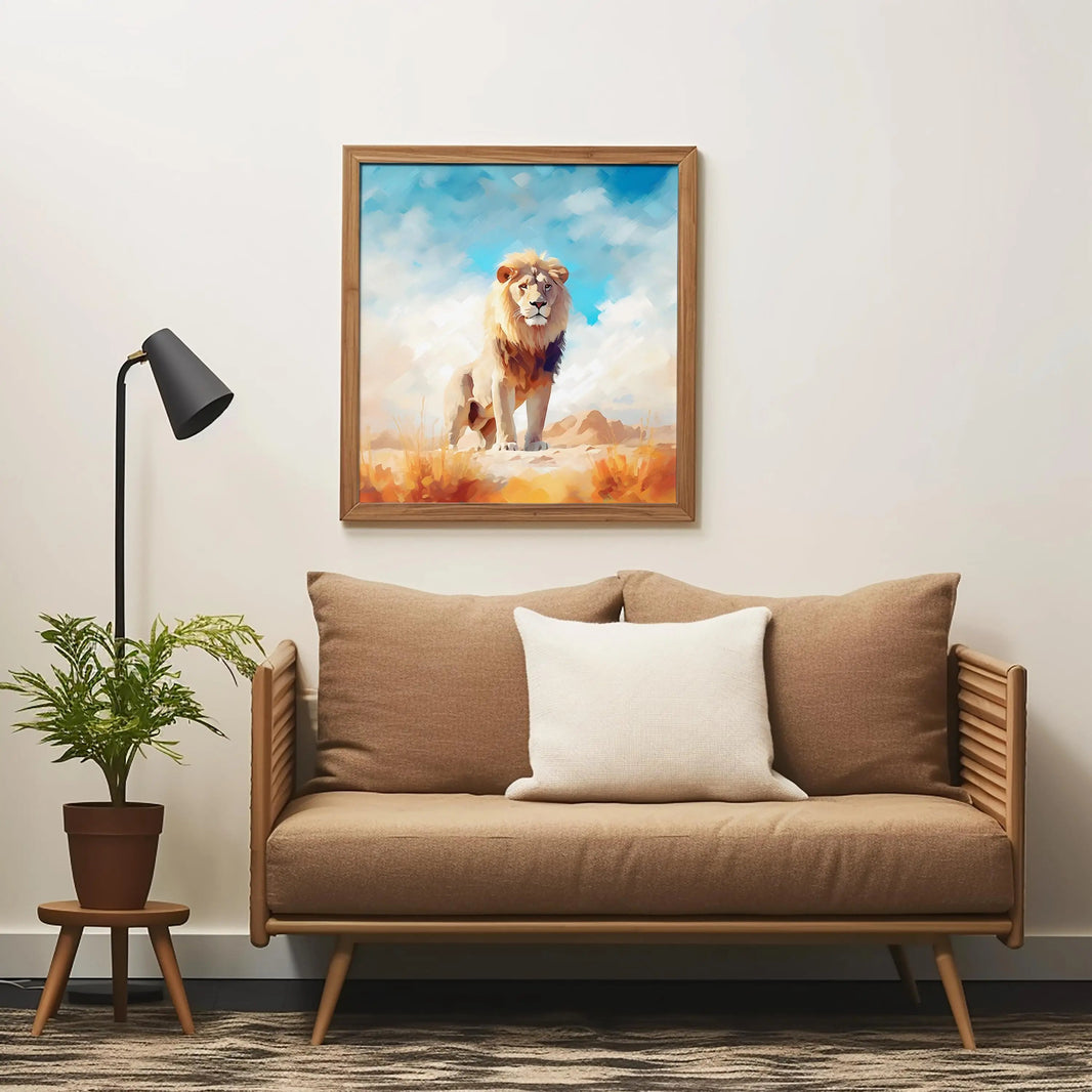 Sunlit Impasto Lion King Digital Acrylic Painting