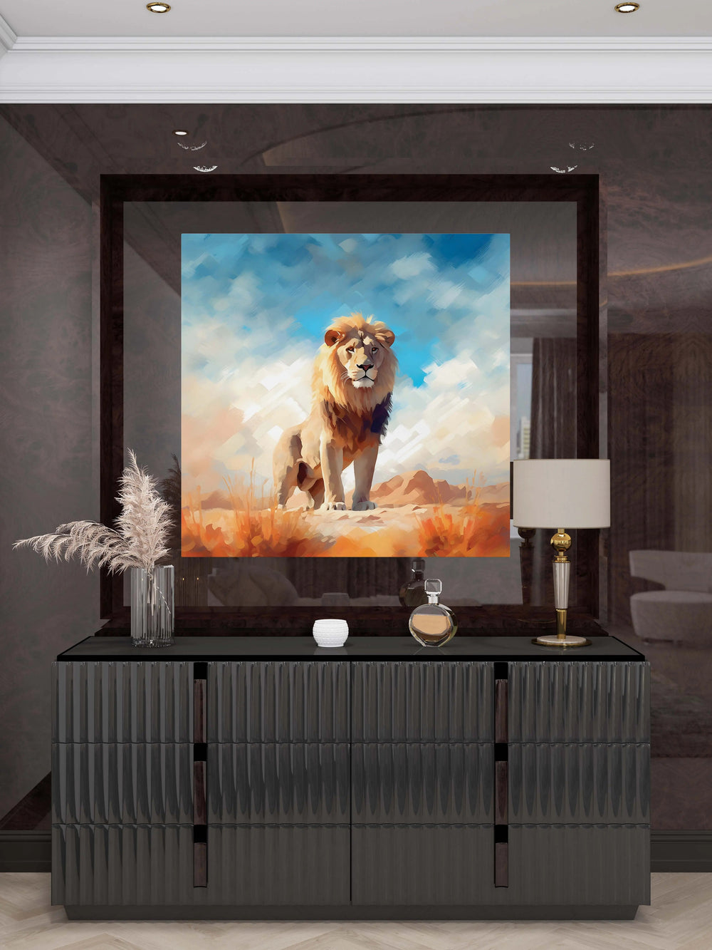 Luxoré Sunlit Impasto Lion King Digital Acrylic Painting