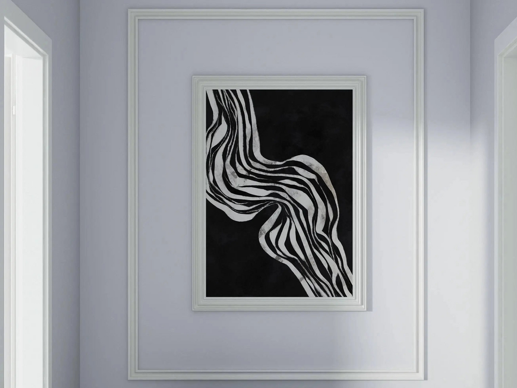 Modern Black & White Abstract Digital Art Work
