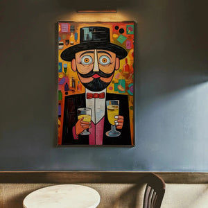 Luxoré Man with Moustache with Drink Glass Pop Art