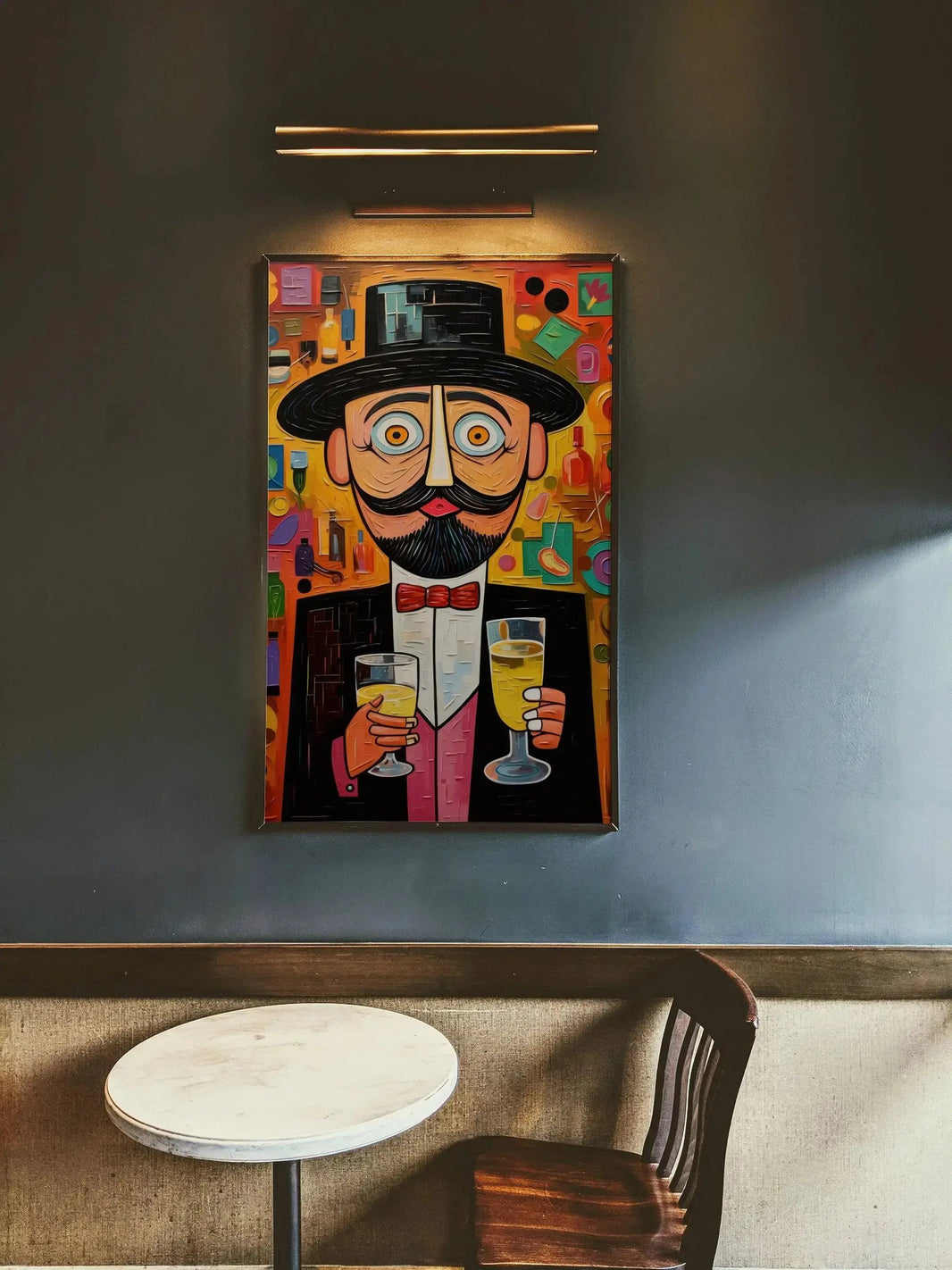Man with Moustache with Drink Glass Pop Art by Luxoré