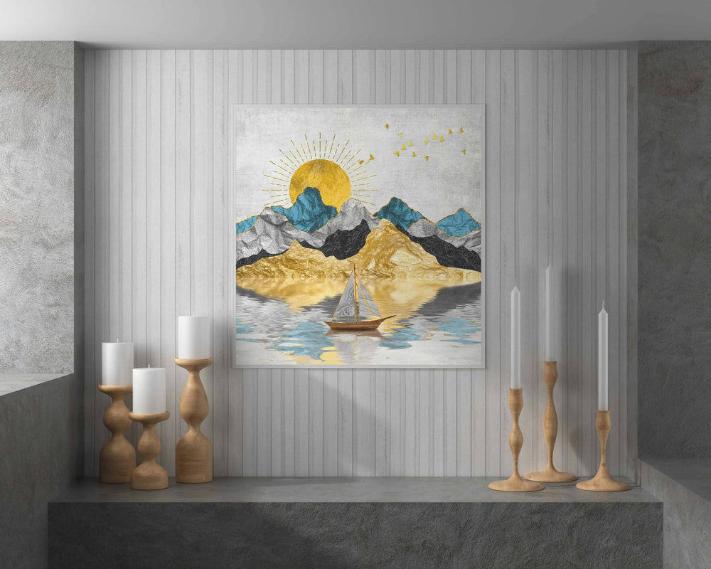 Luxoré Sailboat Landscape Reflection Art Digital Painting