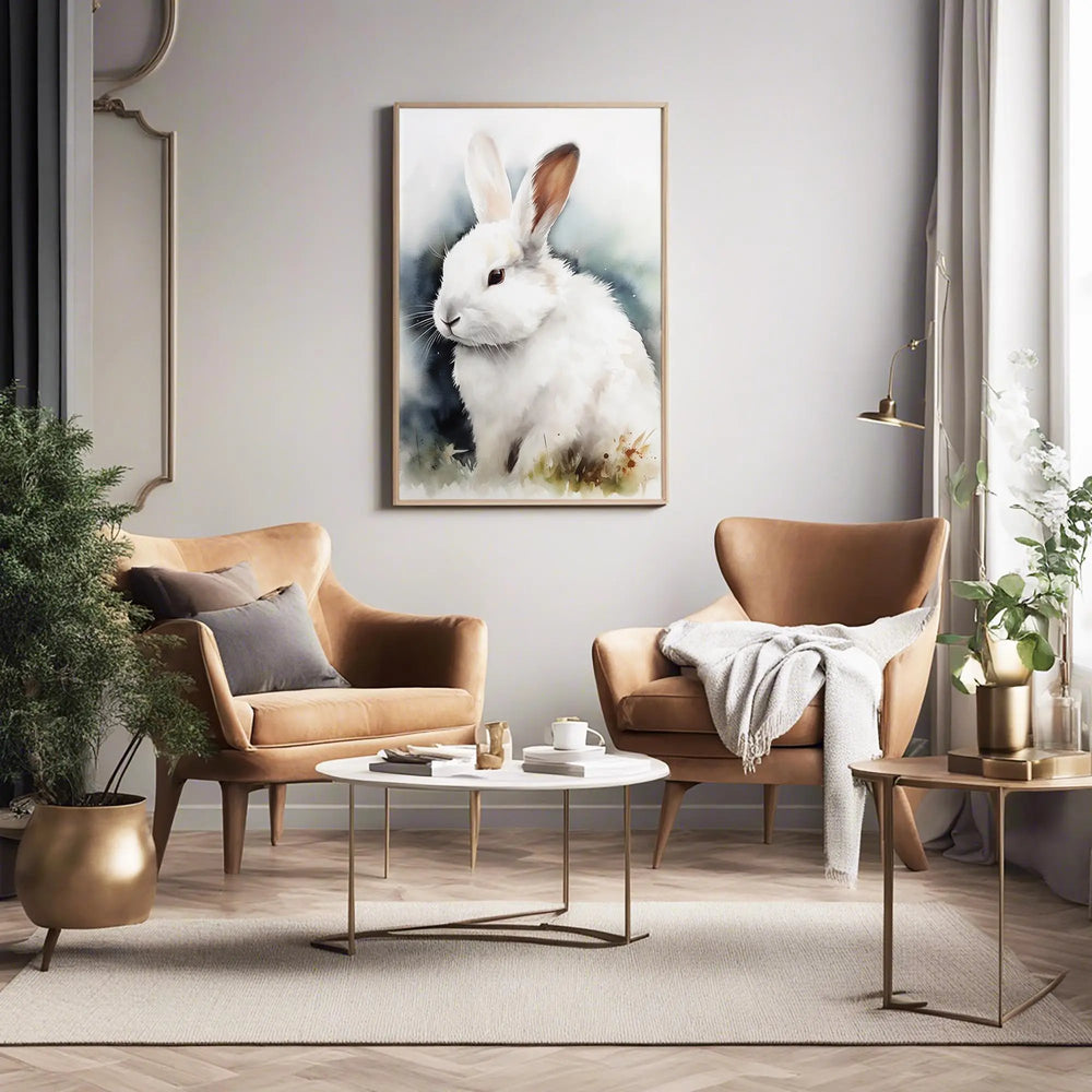 Luxoré Digital Dreamy Bunny Watercolor Portrait Artwork