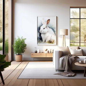 Luxoré Digital Dreamy Bunny Watercolor Portrait Artwork