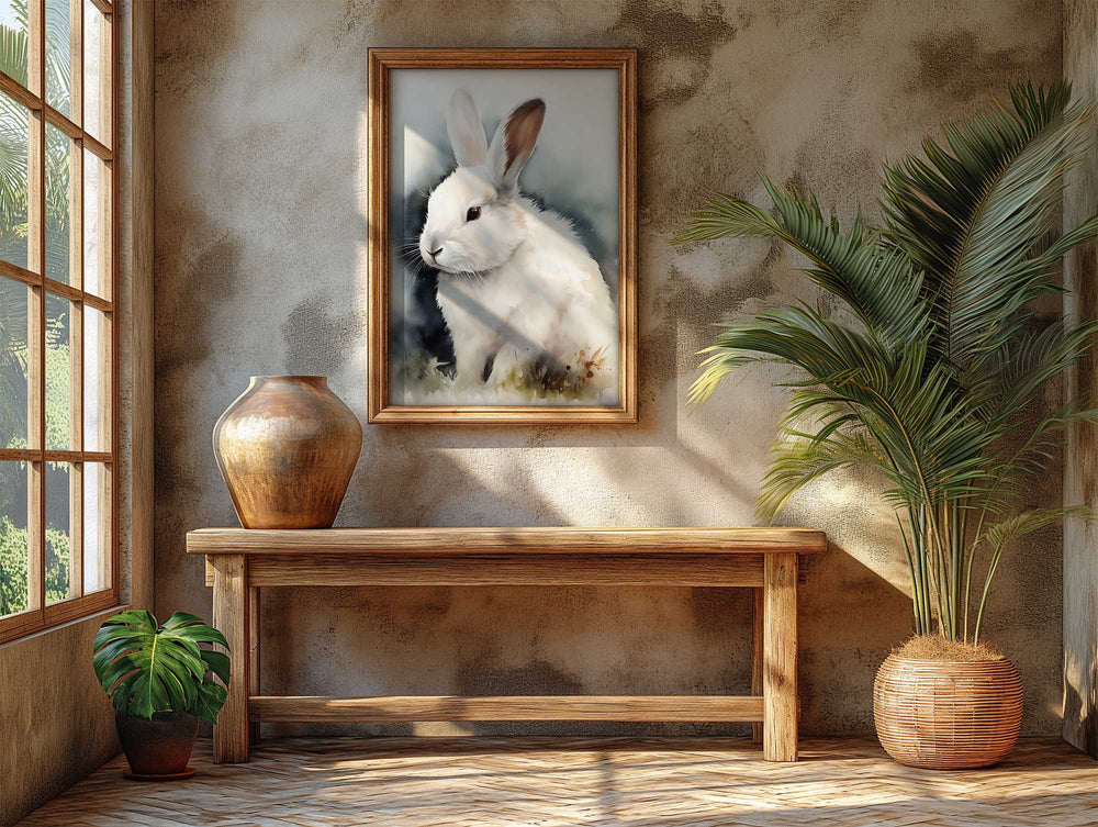 Luxoré Digital Dreamy Bunny Watercolor Portrait Artwork