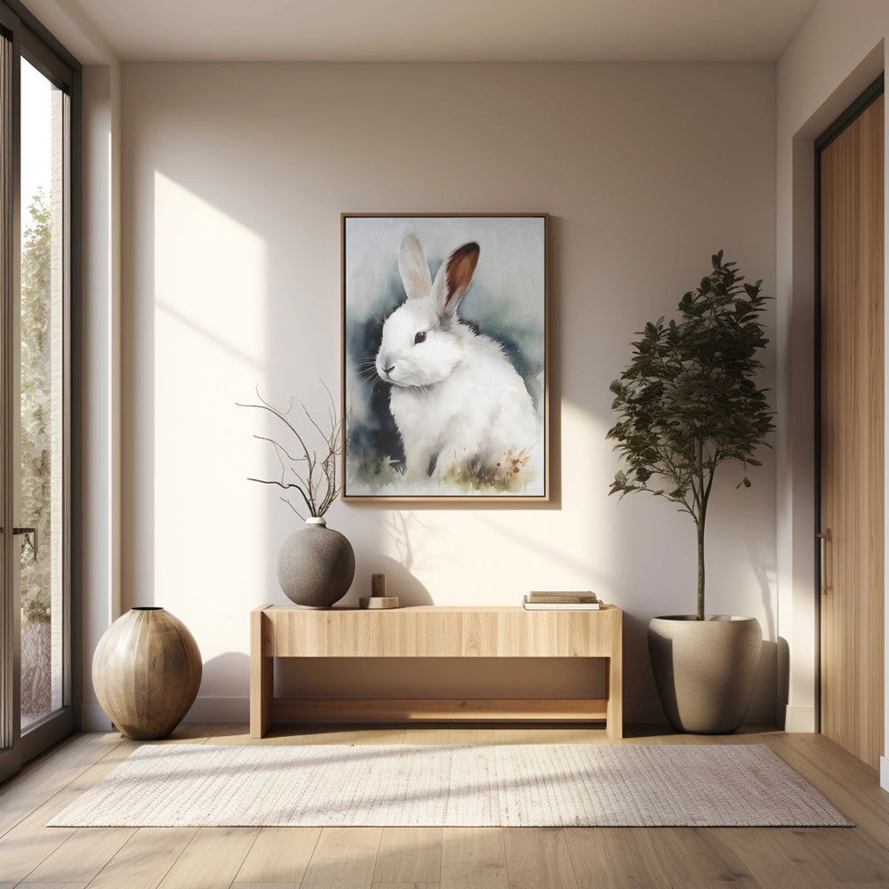 Luxoré Digital Dreamy Bunny Watercolor Portrait Artwork